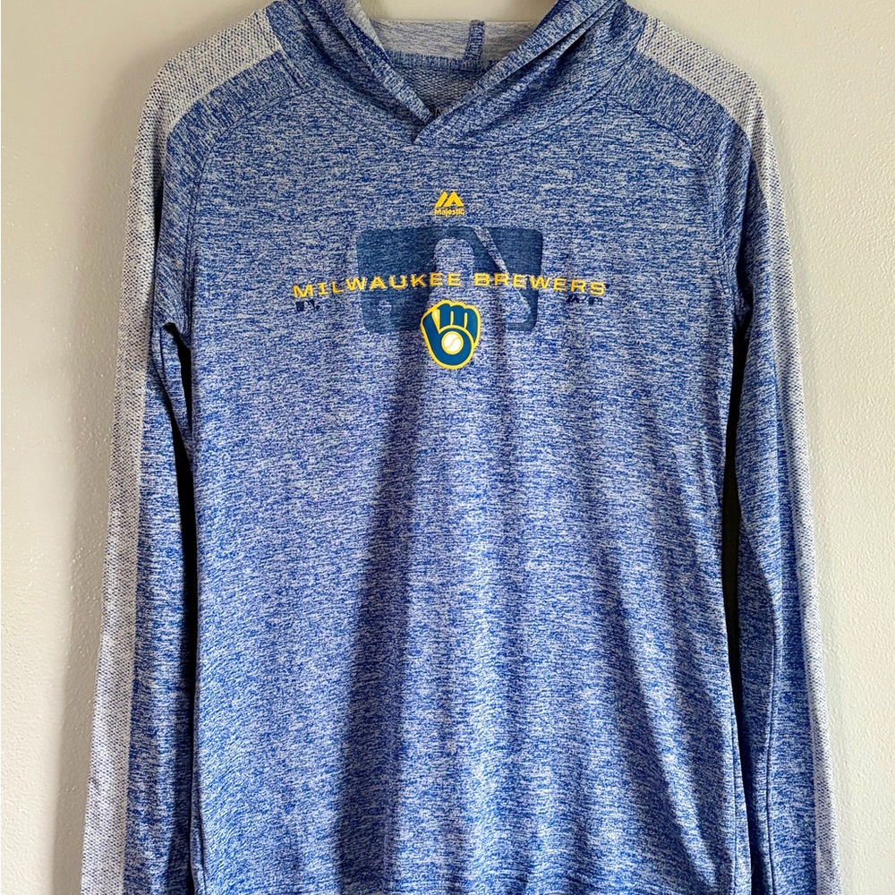 Majestic Blue Long Sleeve Milwaukee Brewers‎ Tee